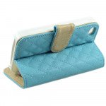 Wholesale iPhone 5C Quilted Flip Leather Wallet Case (Blue)